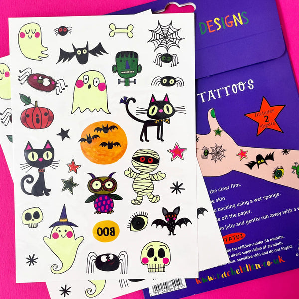 Rachel Ellen Designs Temporary Tattoos - Spooky Glow-in-the-Dark