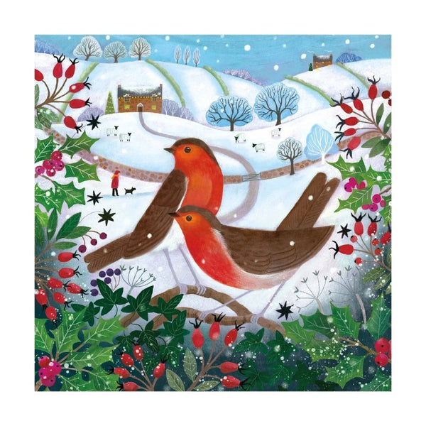 Museums & Galleries Boxed Holiday Cards 8pk Hedgerow Robins