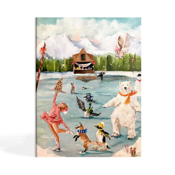 Halfpenny Postage Holiday Boxed Cards 15pk: Skating Day