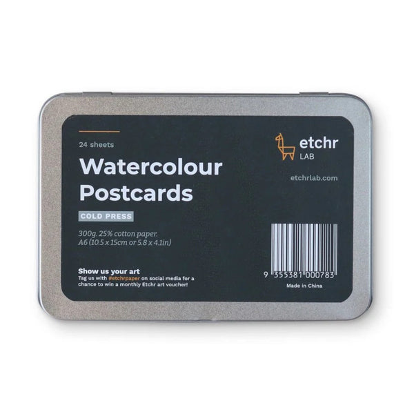 Etchr 25% Cotton Watercolour Postcards 24pk Cold Pressed