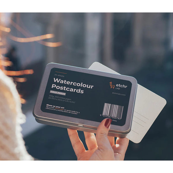 Etchr 25% Cotton Watercolour Postcards 24pk Cold Pressed