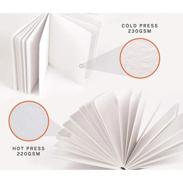 Etchr 100% Cotton Mixed Media Sketchbook, A6 Portrait, Cold Pressed