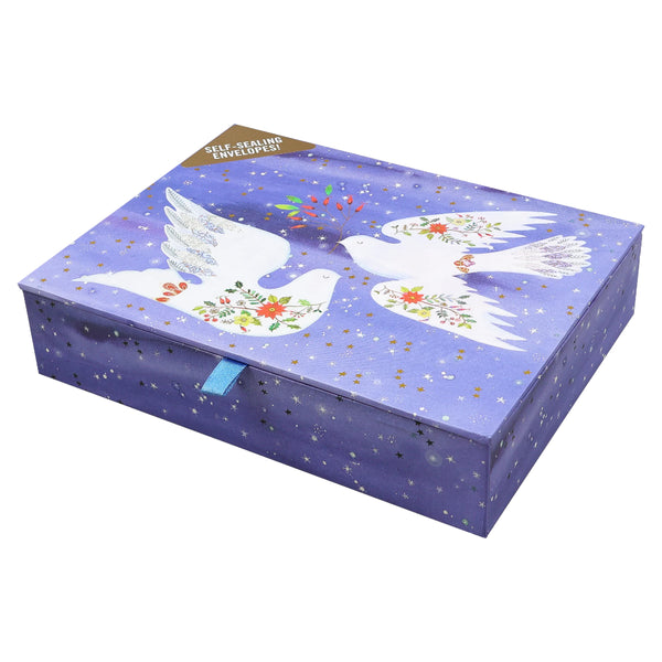 Peter Pauper Press Holiday Boxed Cards 20pk: Doves in Flight