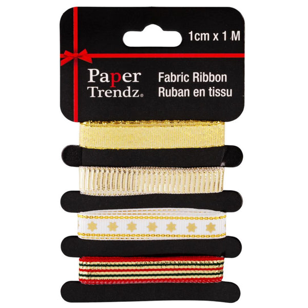 Paper Trendz Holiday Fabric Ribbons 4pc Set