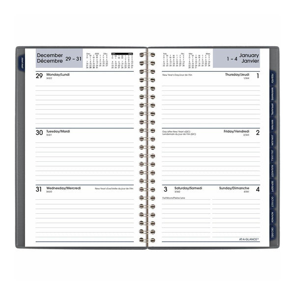 At-A-Glance 2026 Agenda - Weekly/Monthly, Traditional Grey