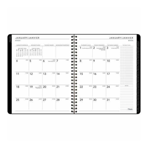 Mead 2026 Agenda - Monthly, Contempo Black