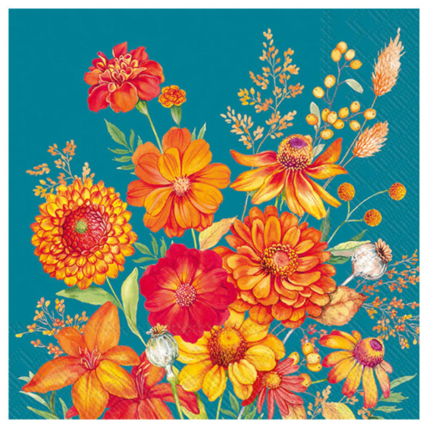 IHR Lunch Napkins 20pk Arya Turquoise Floral