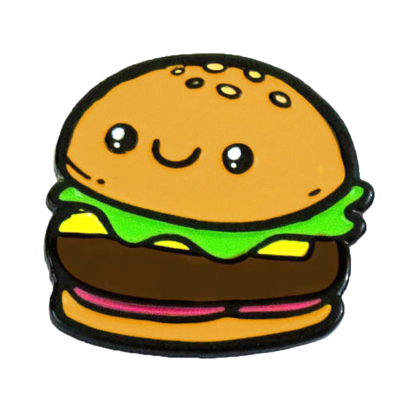 SQUISHABLE HAMBURGER ENAMEL PIN