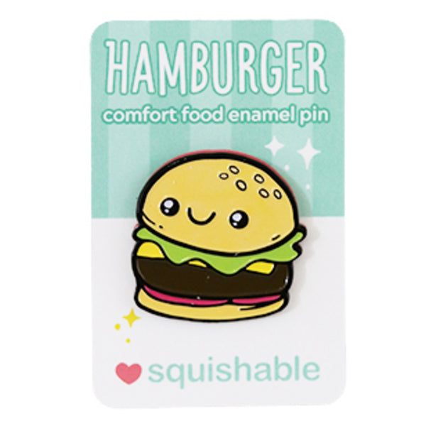 SQUISHABLE HAMBURGER ENAMEL PIN