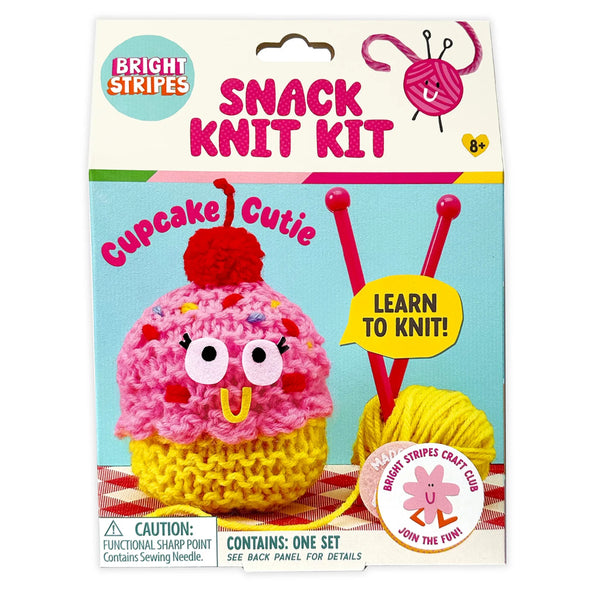 Bright Stripes Snack Knitting Kit - Cupcake Cutie