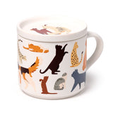 Puckator Porcelain Mug & Coaster Lid Set - Feline Fine