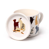 Puckator Porcelain Mug & Coaster Lid Set - Feline Fine