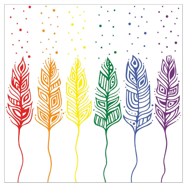 Indigenous Collection Lunch Napkins 20pk Patrick Hunter: Pride Feathers