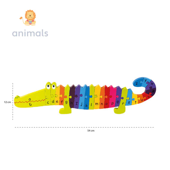 Orange Tree Toys Wooden Puzzle 25pc Crocodile Alphabet