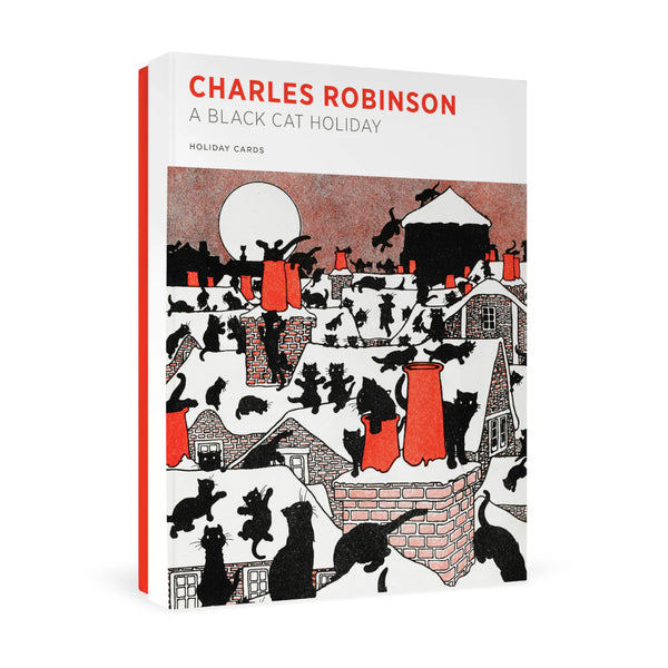 Pomegranate Holiday Boxed Cards 12pk: Charles Robinson, A Black Cat Holiday