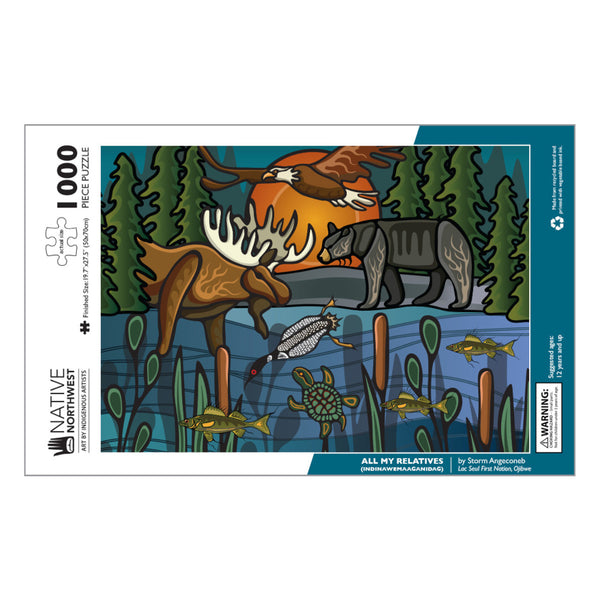 Native Northwest 1000pc Puzzle - All My Relatives (Indinawemaaganidag)