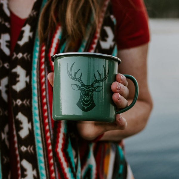Native Northwest 17oz Enamel Mug - Simone Diamond: Deer