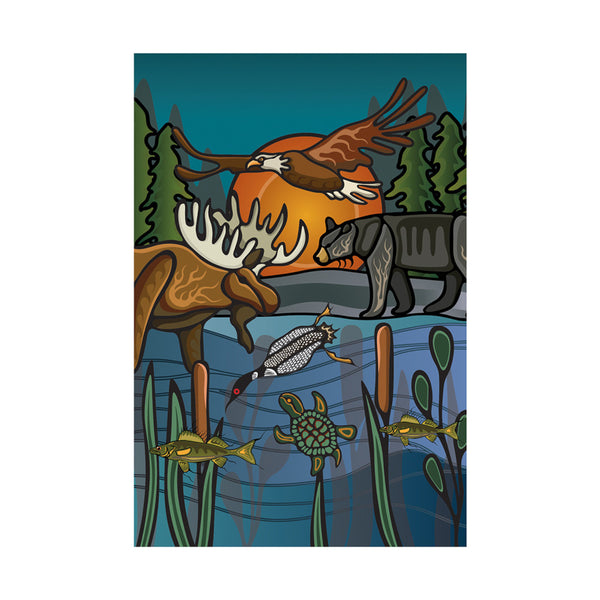 Native Northwest Postcard - All My Relatives (Indinawemaaganidag)