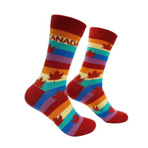 Shoc Joc Apparels Socks - Canada Rainbow, Large