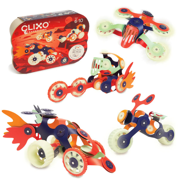 Clixo Magnetic Building Kit 30pc Mars Rover Pack