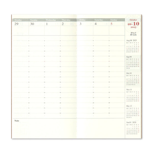 Traveler's Company 2025 Refill - Weekly Vertical 2nd Half