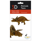 Fridolin 3D Animals Paper Model - Triceratops Dinosaur