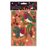 Roger la Borde Advent Calendar Card - Christmas Chorus Robins