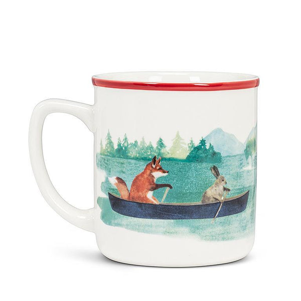 Abbott Stoneware 16oz Mug - Animals In Canoe