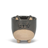 Abbott Planter, Stoneware - Small Cat on Legs - Grey