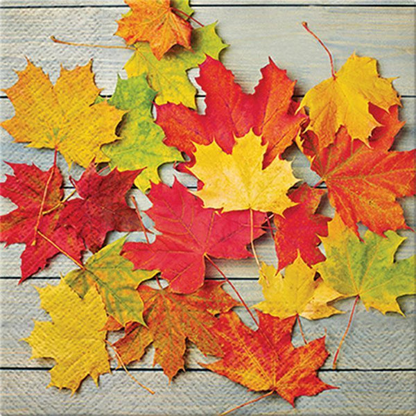 ABBOTT Large Napkins - Maple Leaves On Wood