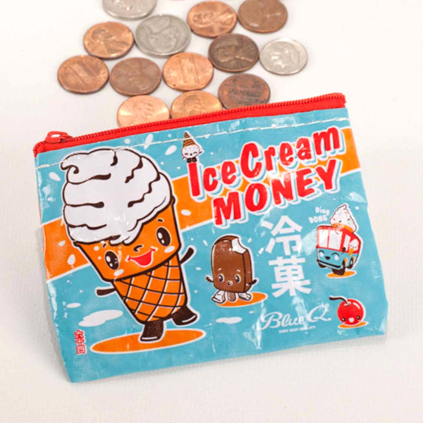 Blue Q Recycled Coin Purse - Ice Cream Money