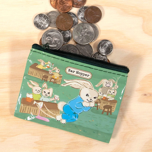 Blue Q Recycled Coin Purse - Bar Hopper