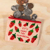 Blue Q Recycled Coin Purse - It's Ok Try Tomorrow