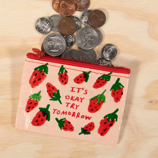 Blue Q Recycled Coin Purse - It's Ok Try Tomorrow