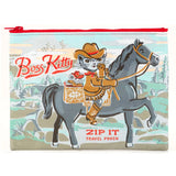 Blue Q Recycled Zipper Pouch - Boss Kitty