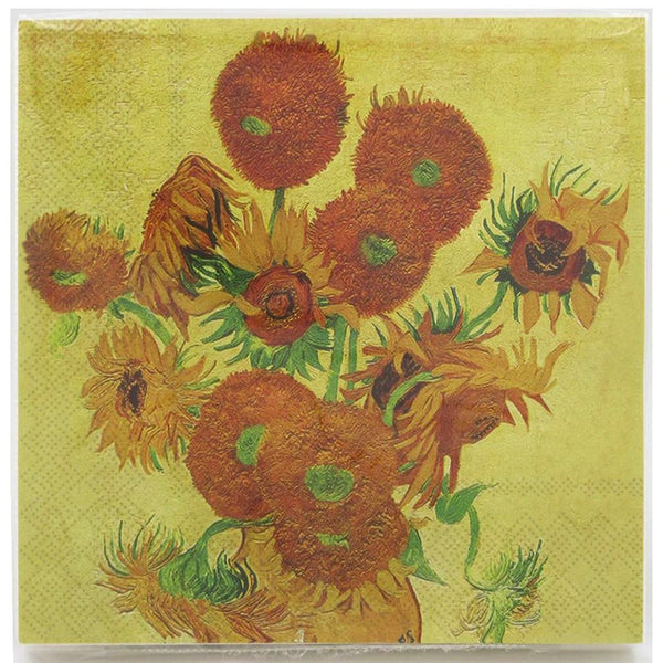 Lesser & Pavey Lunch Napkins 20pk Van Gogh Sunflowers