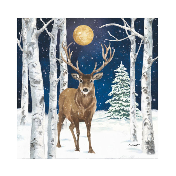 Paperproducts Design Beverage Napkins 20pk Winter Stag