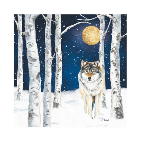 Paperproducts Design Beverage Napkins 20pk Winter Wolf