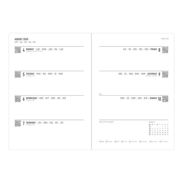 Letts 2025/2026 Mid-Year Agenda - Weekly, A6 Paisley Owl