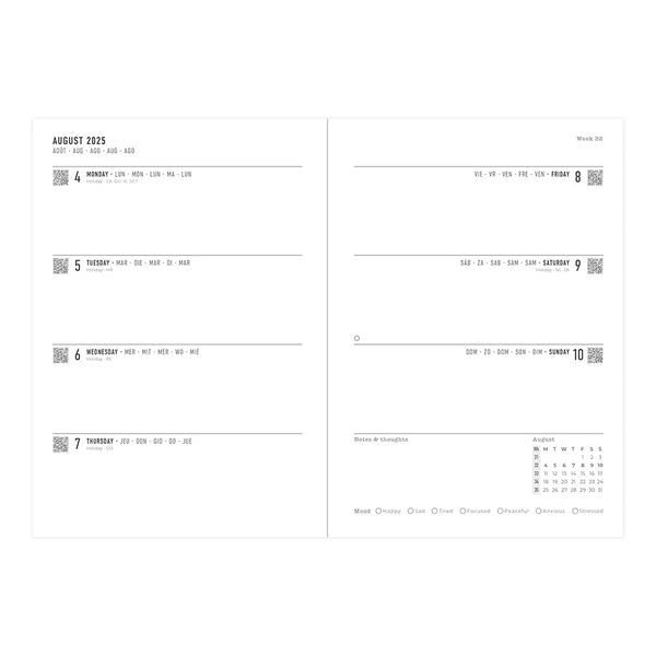 Letts 2025/2026 Mid-Year Agenda - Weekly, A5 Bumblebee Sage