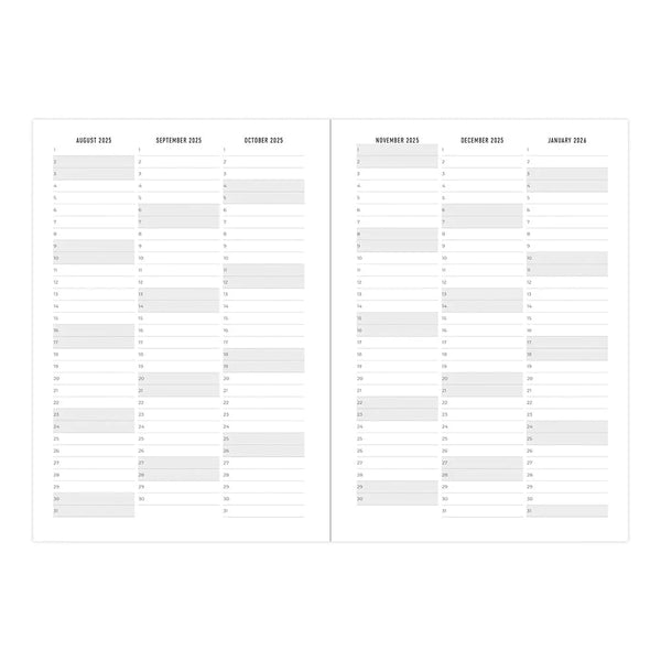 Letts 2025/2026 Mid-Year Agenda - Weekly, A5 Bumblebee Sage