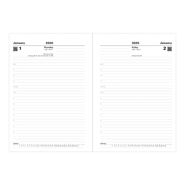 Letts 2026 Agenda - Daily, A5 Standard Black