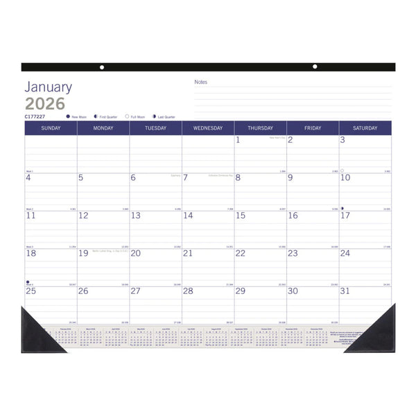 Blueline DuraGlobe™ 2026 Monthly Desk Pad Calendar