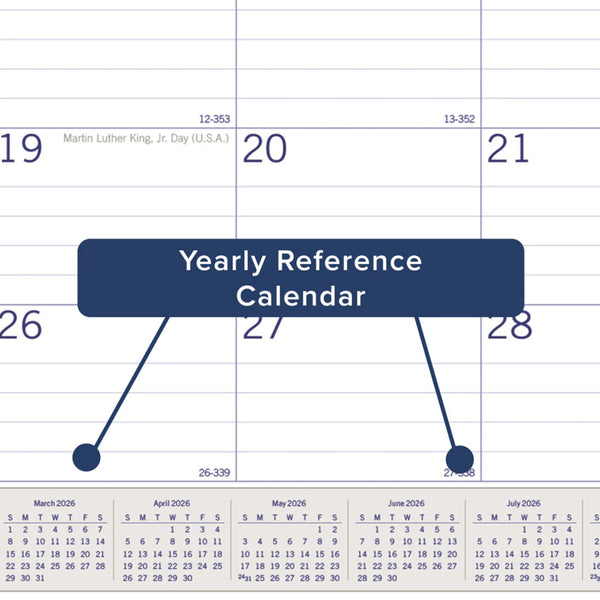 Blueline DuraGlobe™ 2026 Monthly Desk Pad Calendar
