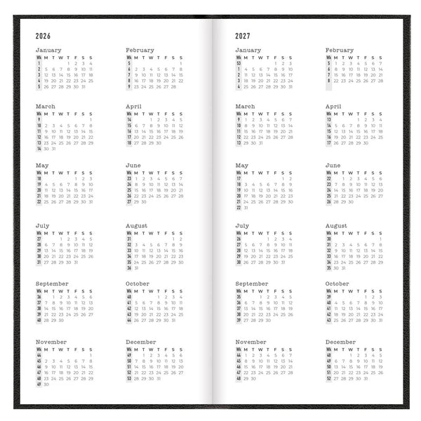 Letts 2026 Agenda - Weekly, Slim Principal Black