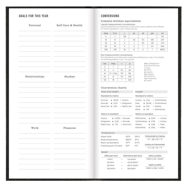 Letts 2026 Agenda - Weekly, Slim Principal Black