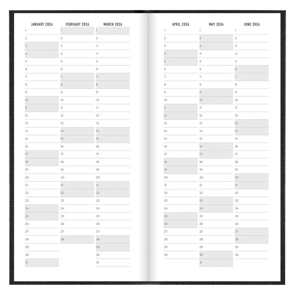 Letts 2026 Agenda - Weekly, Slim Principal Black