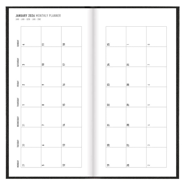 Letts 2026 Agenda - Weekly, Slim Principal Black