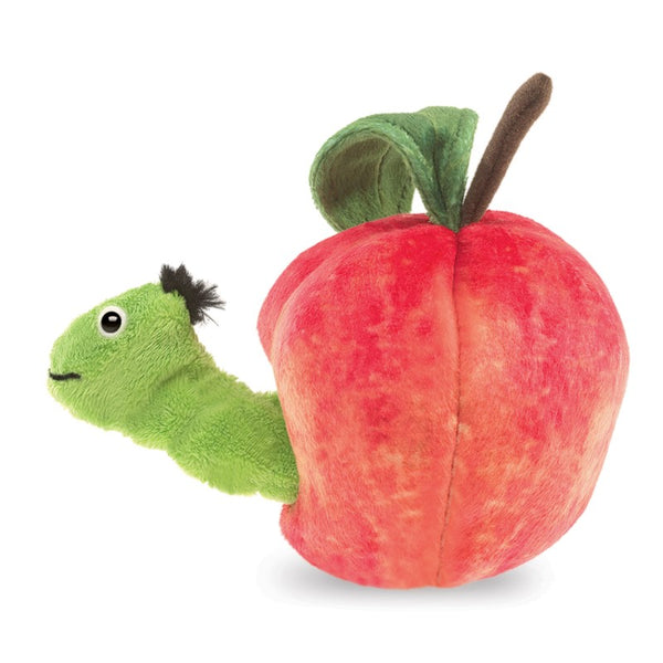 Folkmanis Finger Puppet - Worm in Apple