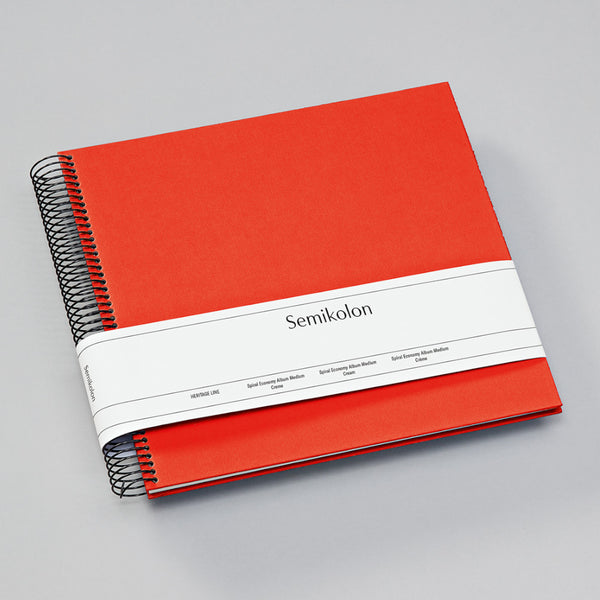 Semikolon Spiral Economy Album Medium - Orange, Cream Pages